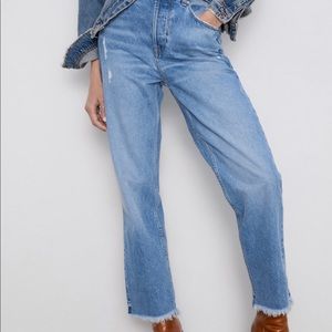 New ZARA high rise straight leg jeans
